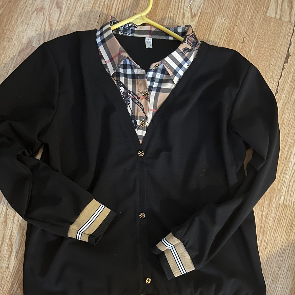 Plaid 2 in 1 sweater